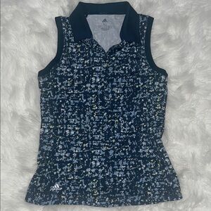 Adidas Women's Blue Patterned Sleeveless Top XS
